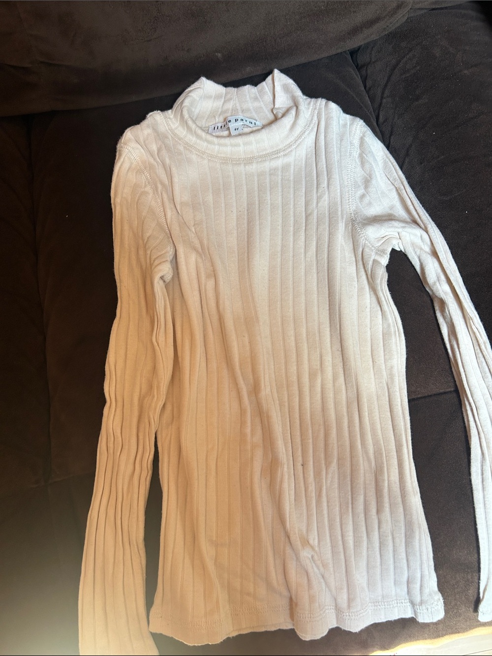 Little parni 6y Ribbed Long Sleeve Turtleneck Sweater - Ivory